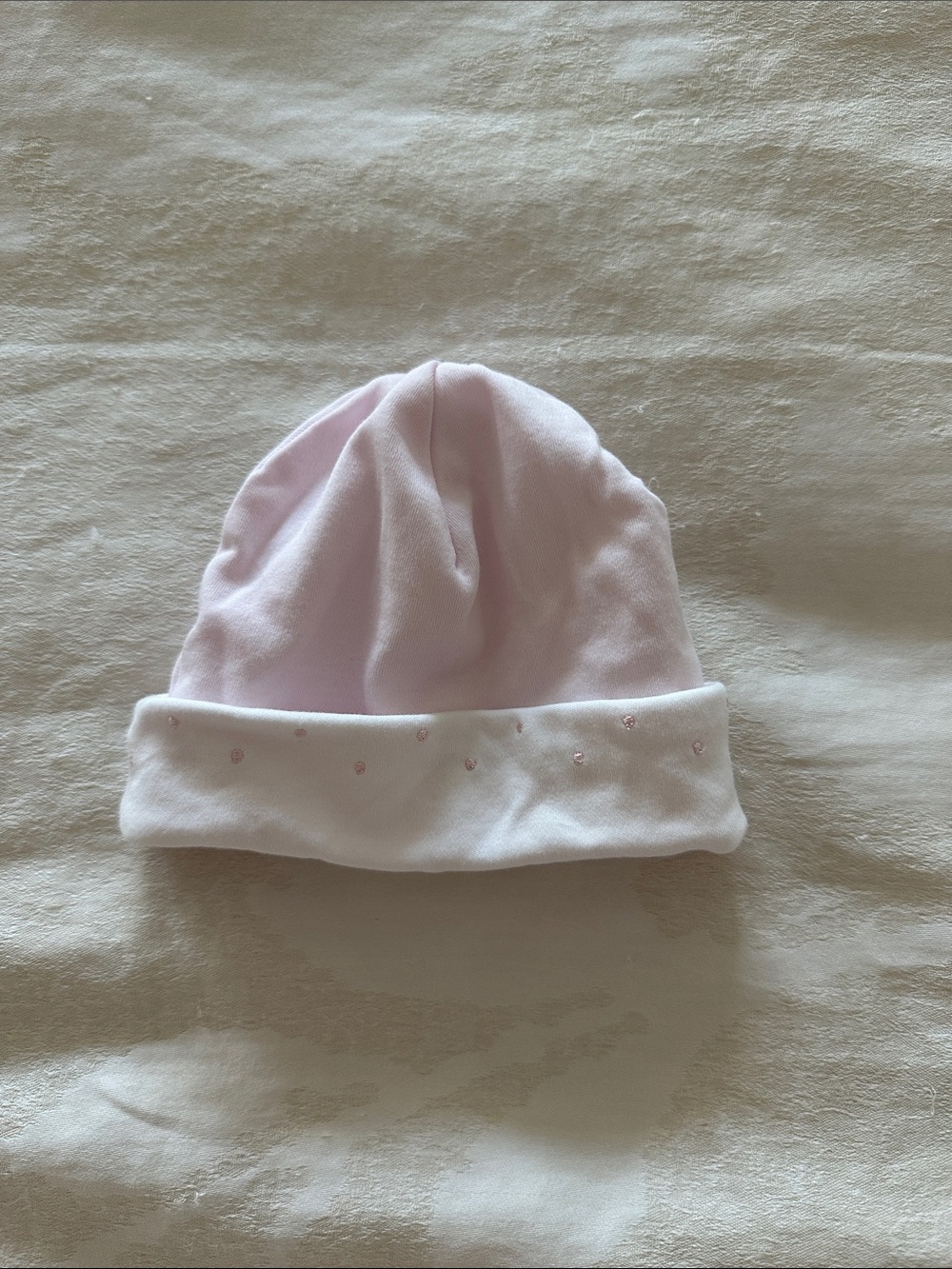 Kissy Kissy Light Pink & White Newborn Hat